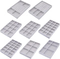 Jewelry Storage 8PACK, Velvet Jewelry Organizer Trays, 4PCS Stackable Jewelry Tray for Drawers