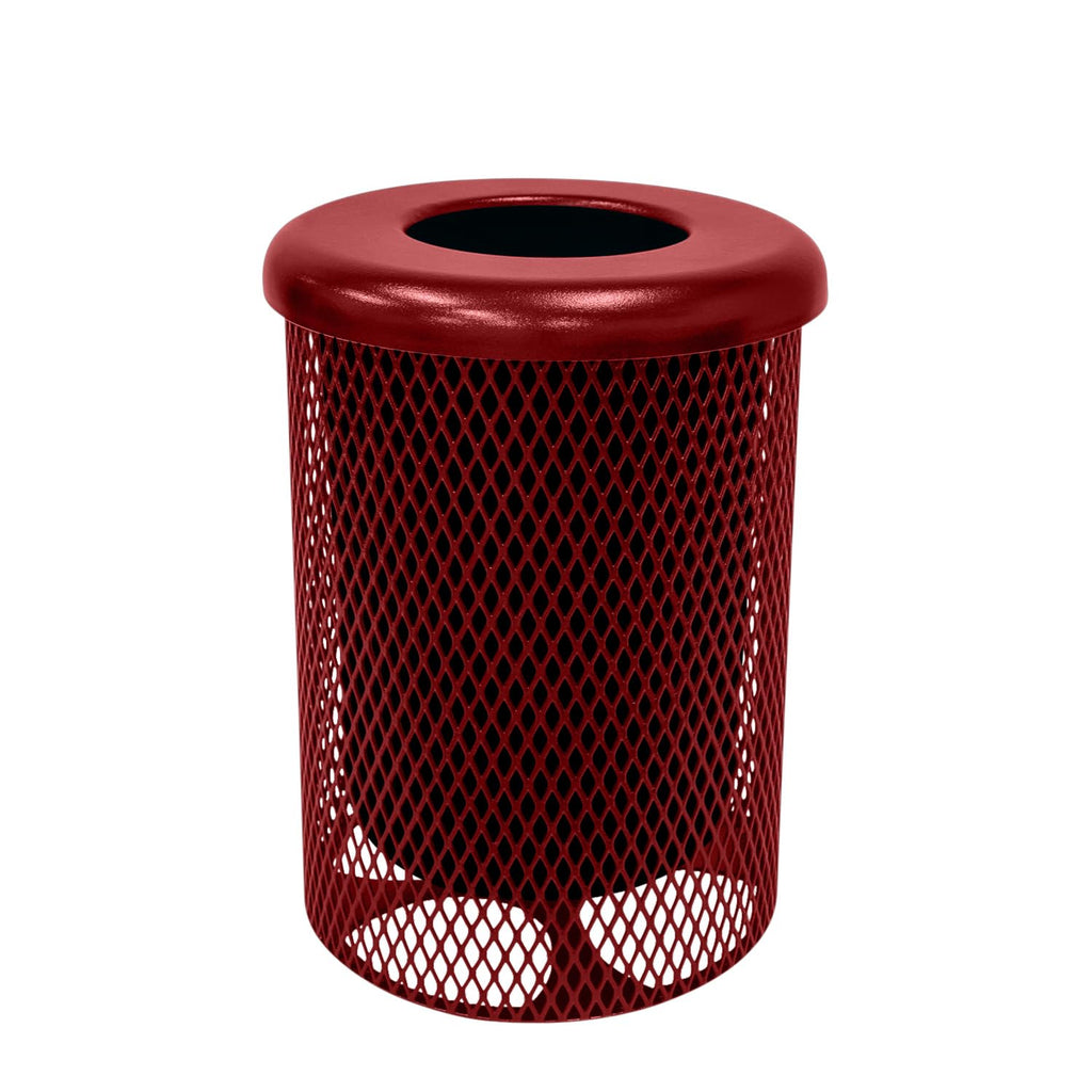 COATEDOUTDOORFURNITURE RFT-TXTBUR Heavy Duty 32 Gallon Round Trash Receptacle, Liner Included