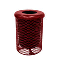 COATEDOUTDOORFURNITURE RFT-TXTBUR Heavy Duty 32 Gallon Round Trash Receptacle, Liner Included