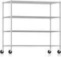 Himimi Storage Shelves 60"W Wire Shelving with Wheels 2600LBS Heavy Duty Metal Shelves for Storage