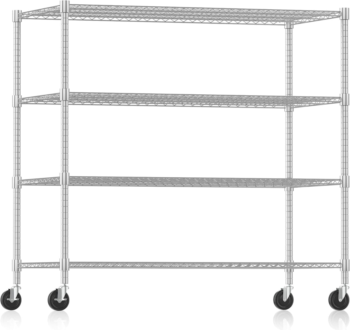 Himimi Storage Shelves 60"W Wire Shelving with Wheels 2600LBS Heavy Duty Metal Shelves for Storage