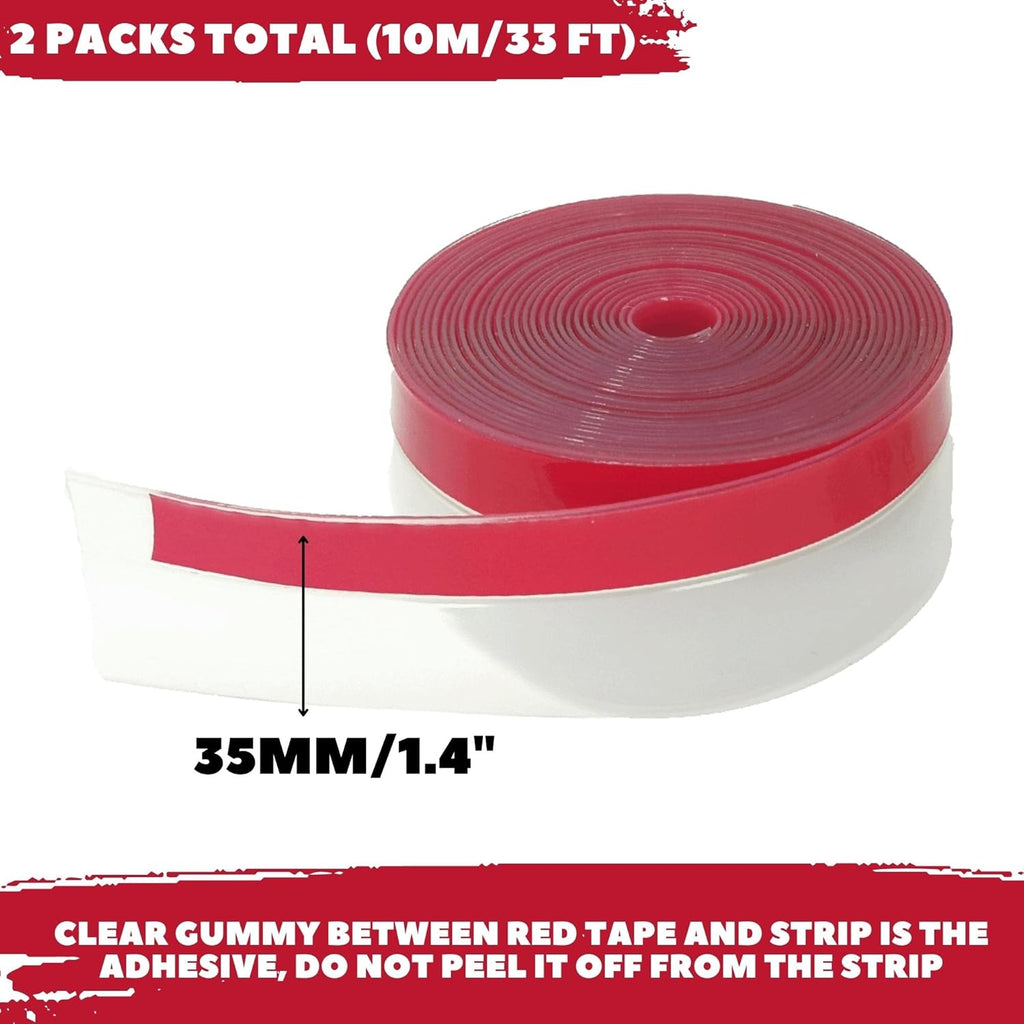 Clear Weather Stripping Tape, Door Draft Seal Silicone Strip. Enhanced with Thicker Strip and