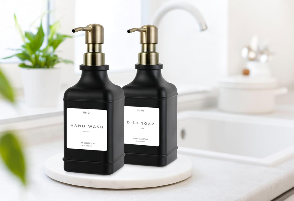 Emerson Essentials Soap Dispenser, Dish Soap Dispenser, Soap Bottle Bathroom Set, Hand Soap