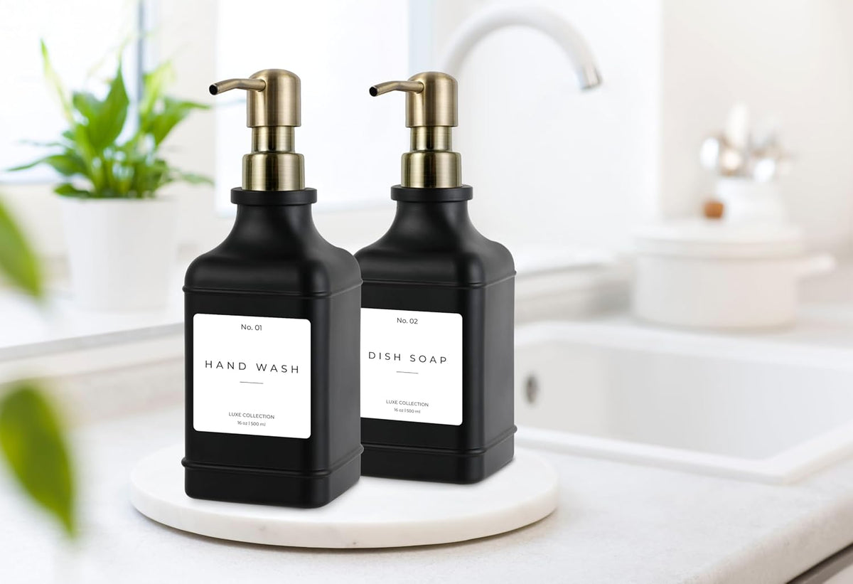 Emerson Essentials Soap Dispenser, Dish Soap Dispenser, Soap Bottle Bathroom Set, Hand Soap