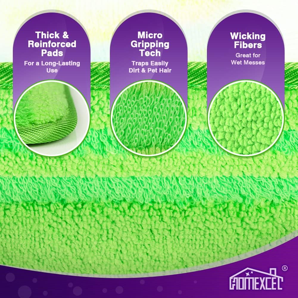 HOMEXCEL Microfiber Mop Pads Compatible with Swiffer Wet Jet,Reusable Machine Washable Swiffer
