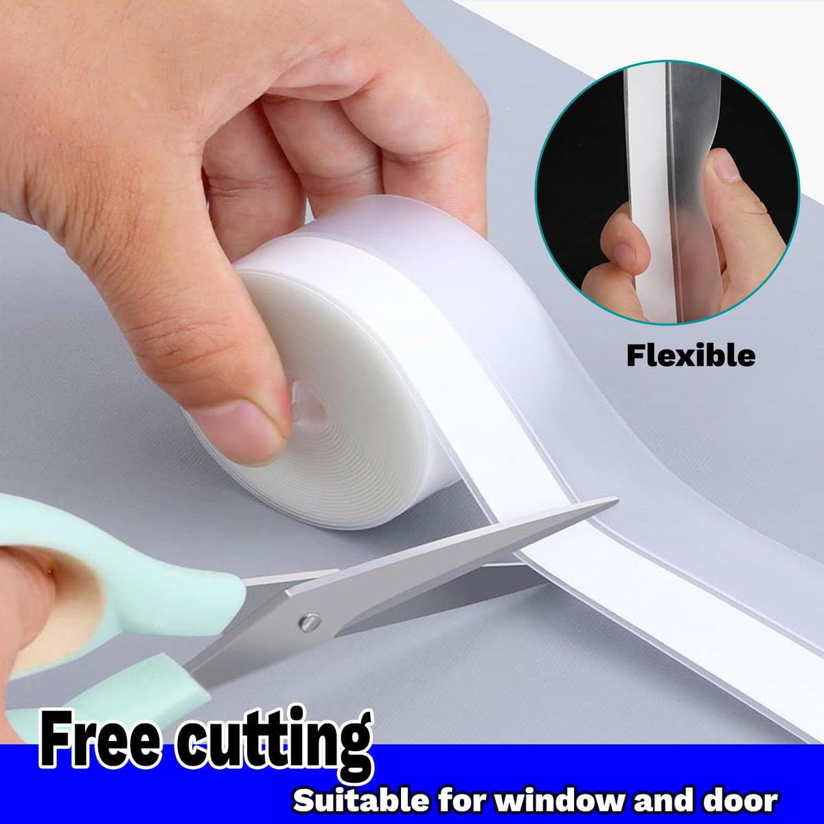 Silicone Weather Stripping Seal Door Tape 16.5 Feet Strip Bottom Draft Insulation Stopper