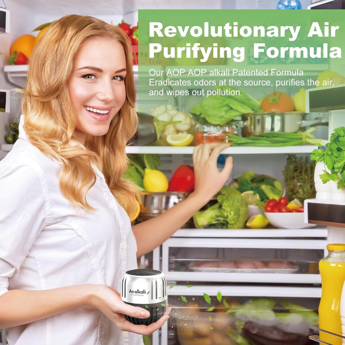 Fridge Deodorizer, 2Pack AOP ALKALI Refrigerator Freezer Deodorizer Kitchen Gadgets Odor