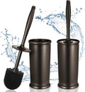 HAMITOR Toilet Bowl Brush Holder Set: 2 Pack Modern Deep Cleaning Bathroom Toilet Scrubber with
