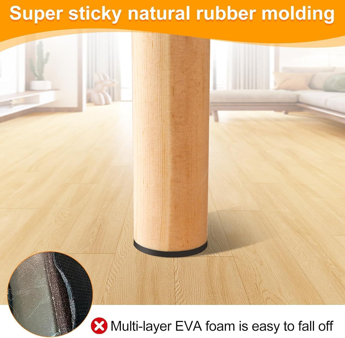 CHUNZEXI Non Slip Furniture Pads - 24 Premium Furniture Grippers Self Adhesive Rubber Furniture