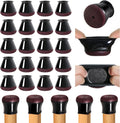 20 Pcs Chair Leg Floor Protectors for Hardwood Floors, Black Rubber Furniture Sliders with Felt