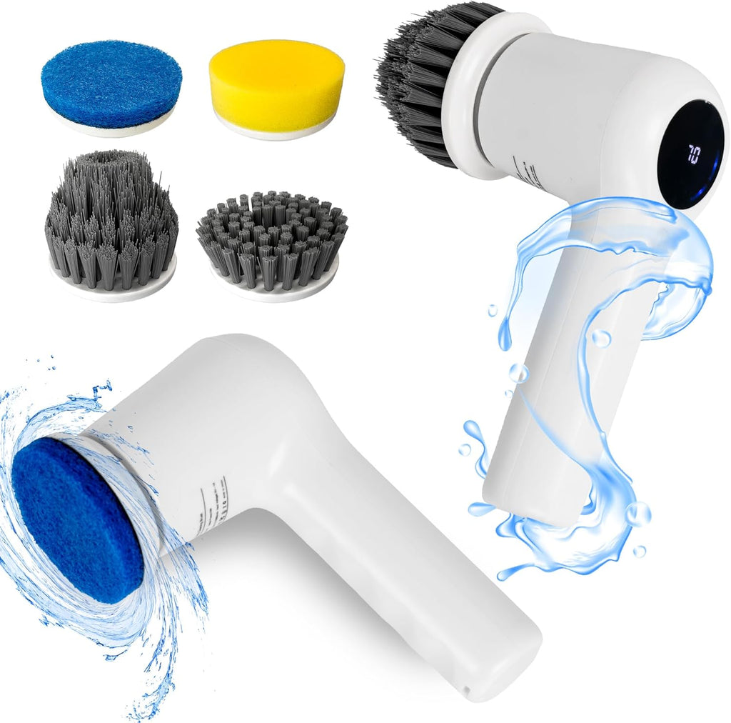Electric Spin Scrubber,Cordless Cleaning Brush Scrubber for Home, IPX7 Waterproof with 5