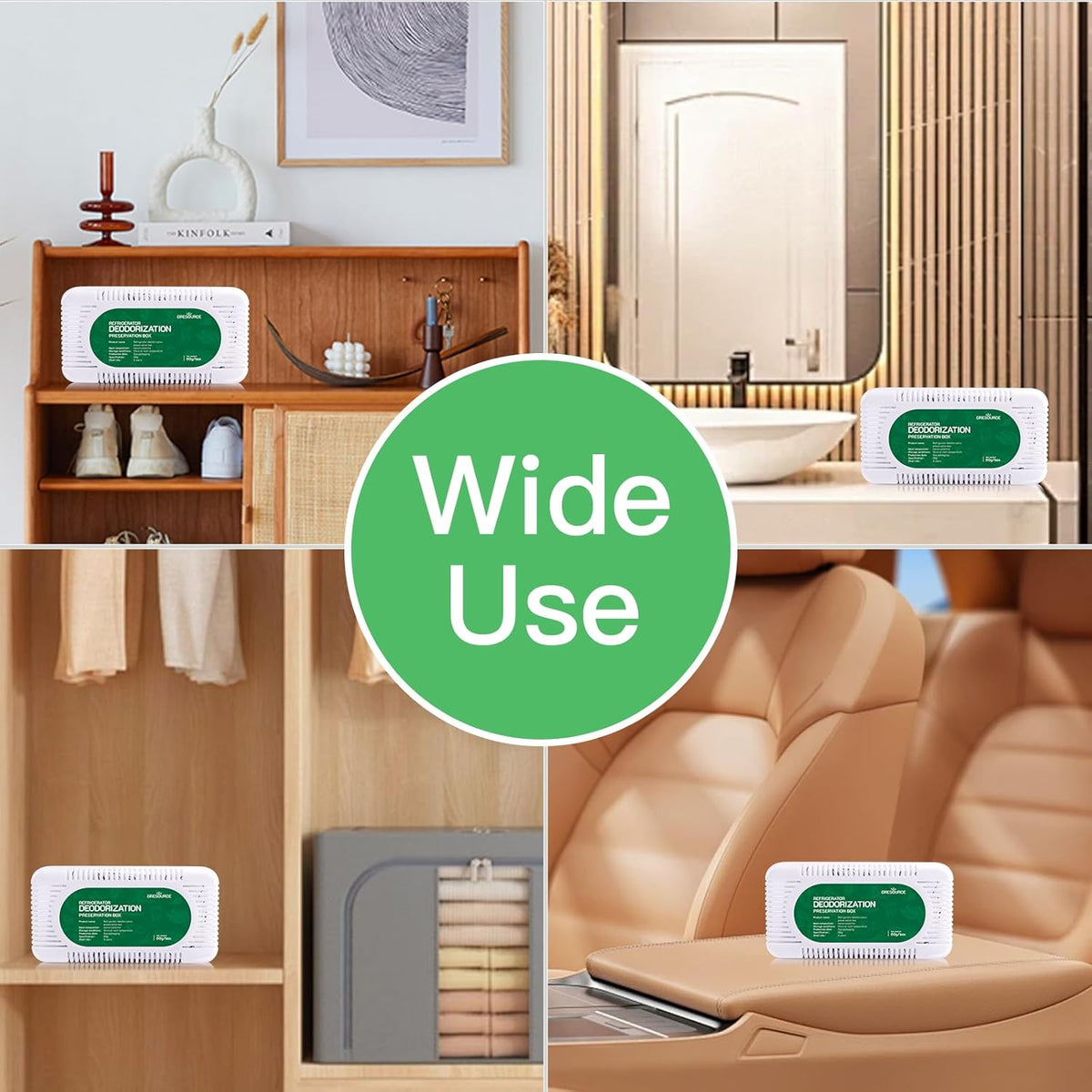 8 Pack Fridge Deodorizer, Refrigerator and Freezer Deodorizer Odor Eliminator Reusable, Unscented