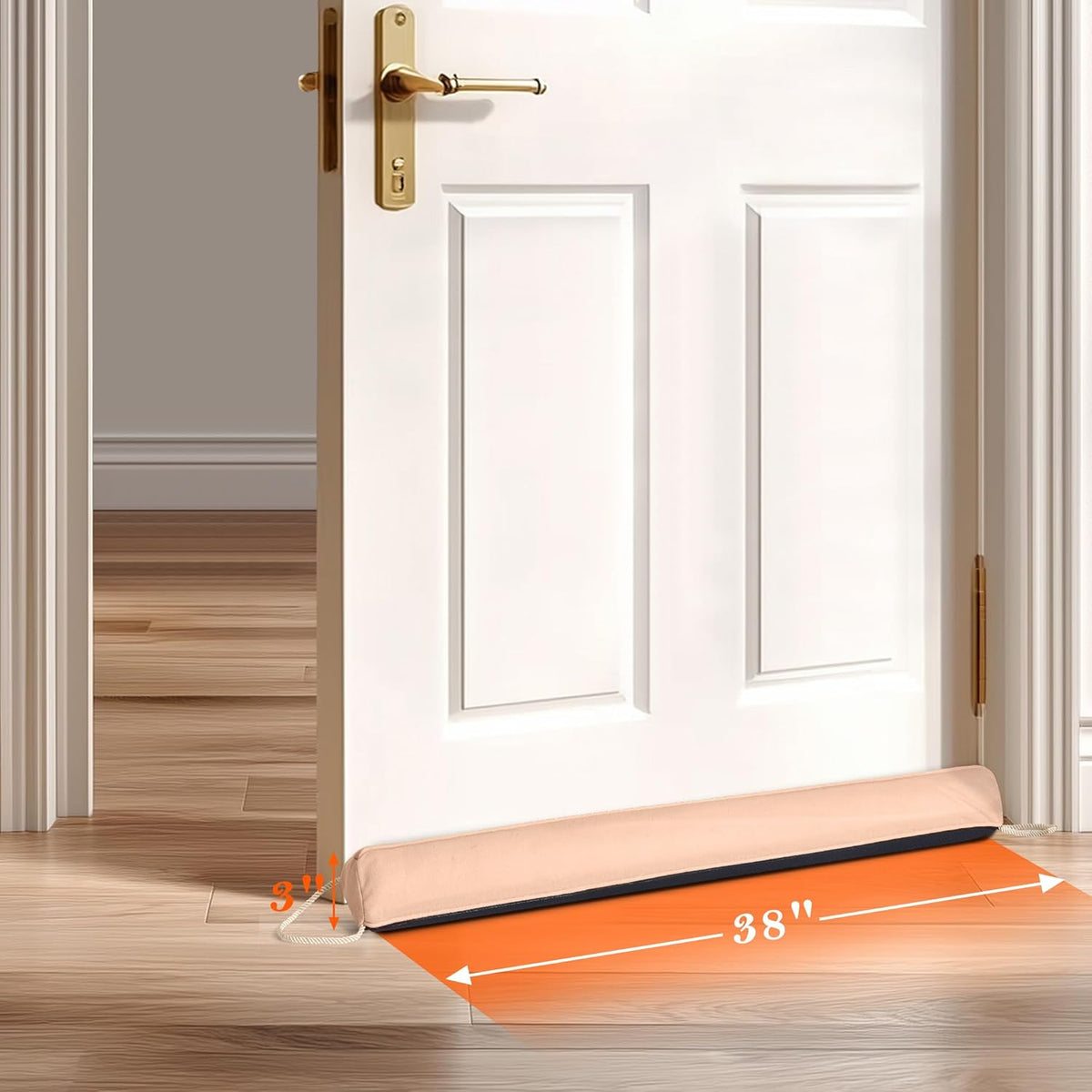 Sunolga 38" Door Draft Stopper Blocks Hot and Cold Air with Removable Washable Cover for Gaps Up to