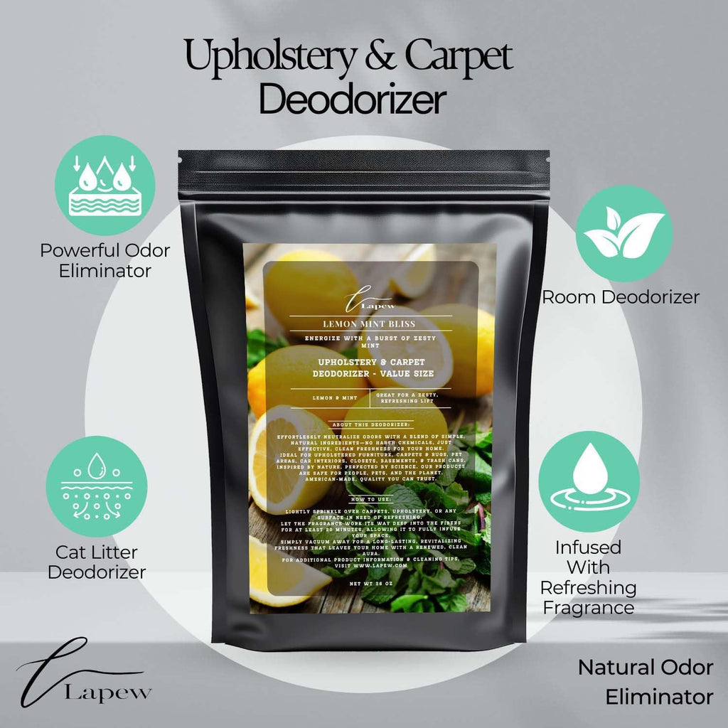 Lemon Mint Bliss Carpet Freshener Powder Refill 36 oz | Powerful Odor Eliminator for Home |