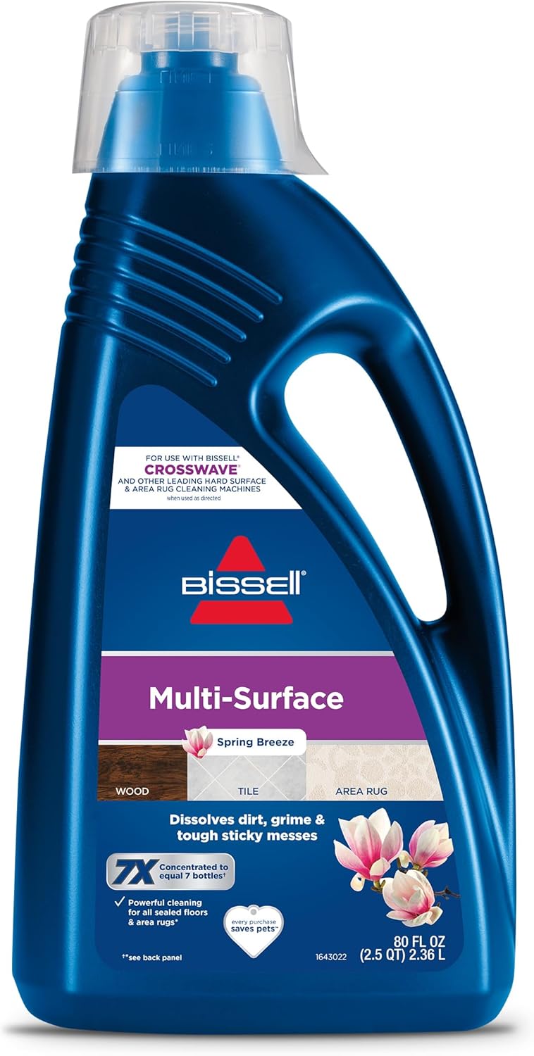 Bissell MultiSurface Floor Cleaning Formula for Crosswave and Spinwave (80 oz), 1789G