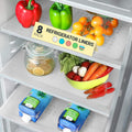 Refrigerator Liners for Shelves (8 Pack) by Linda’s Essentials - Non-Adhesive Drawer and Shelf