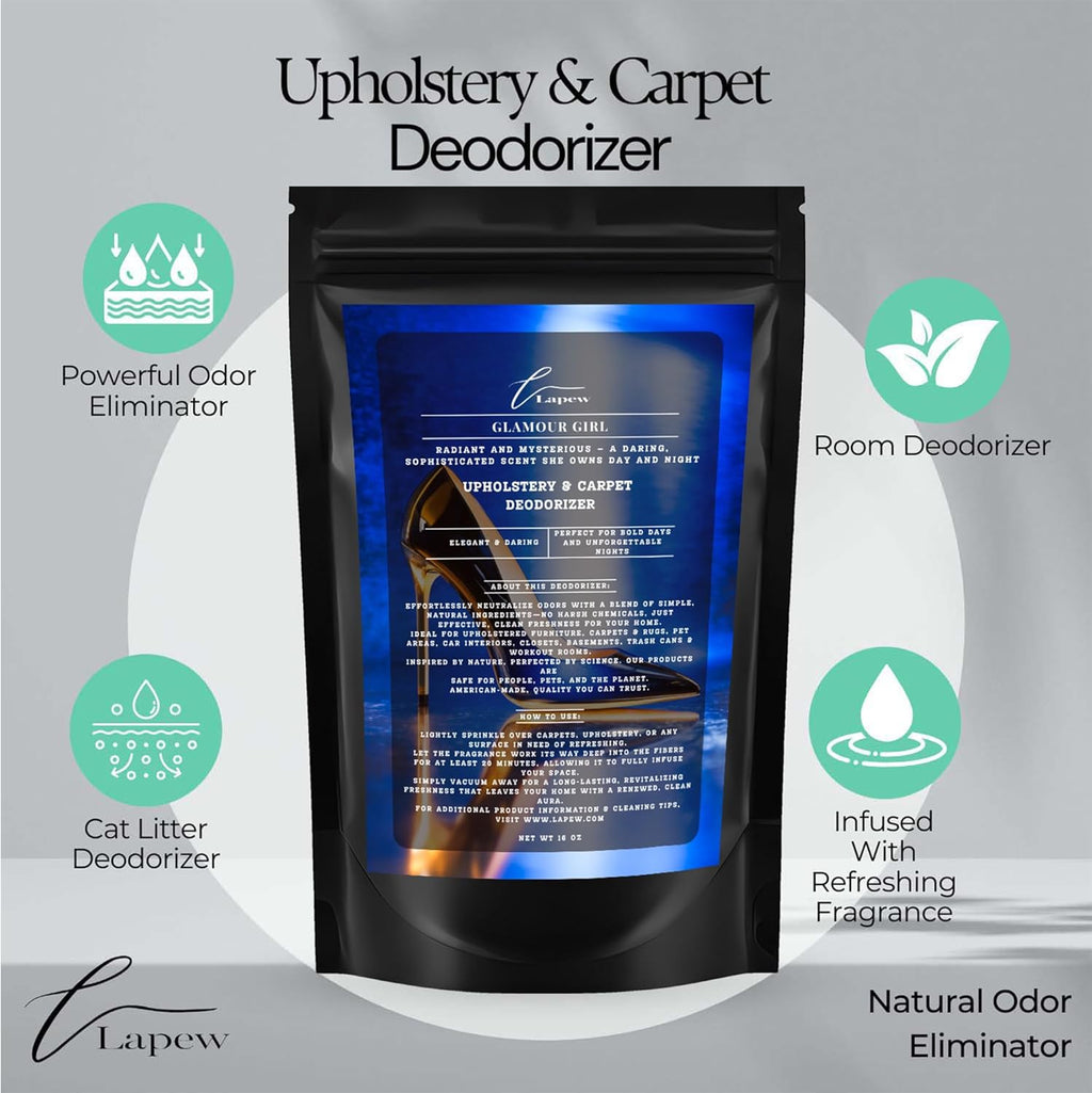Glamour Girl Carpet Freshener Powder 16 oz | Powerful Odor Eliminator for Home | Upholstery