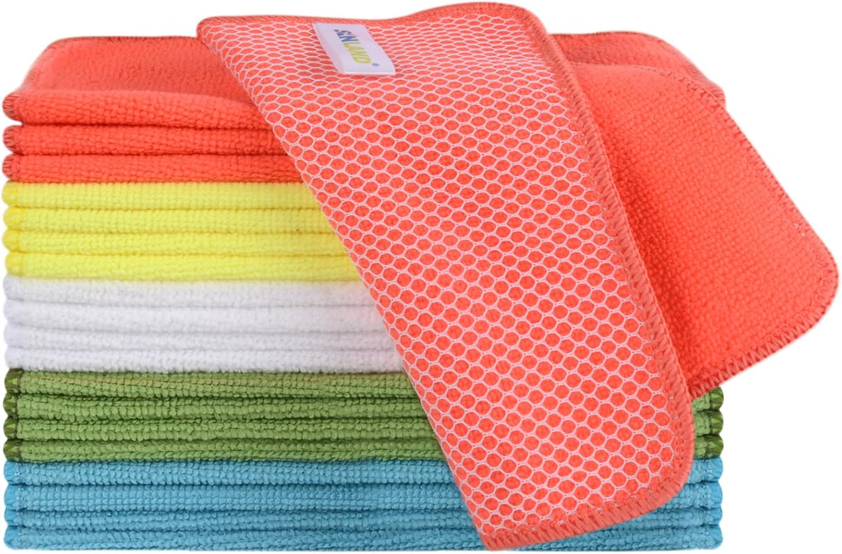 SINLAND Microfiber Dish Cloth for Washing Dishes Dish Rags Best Kitchen Washcloth Cleaning Cloths
