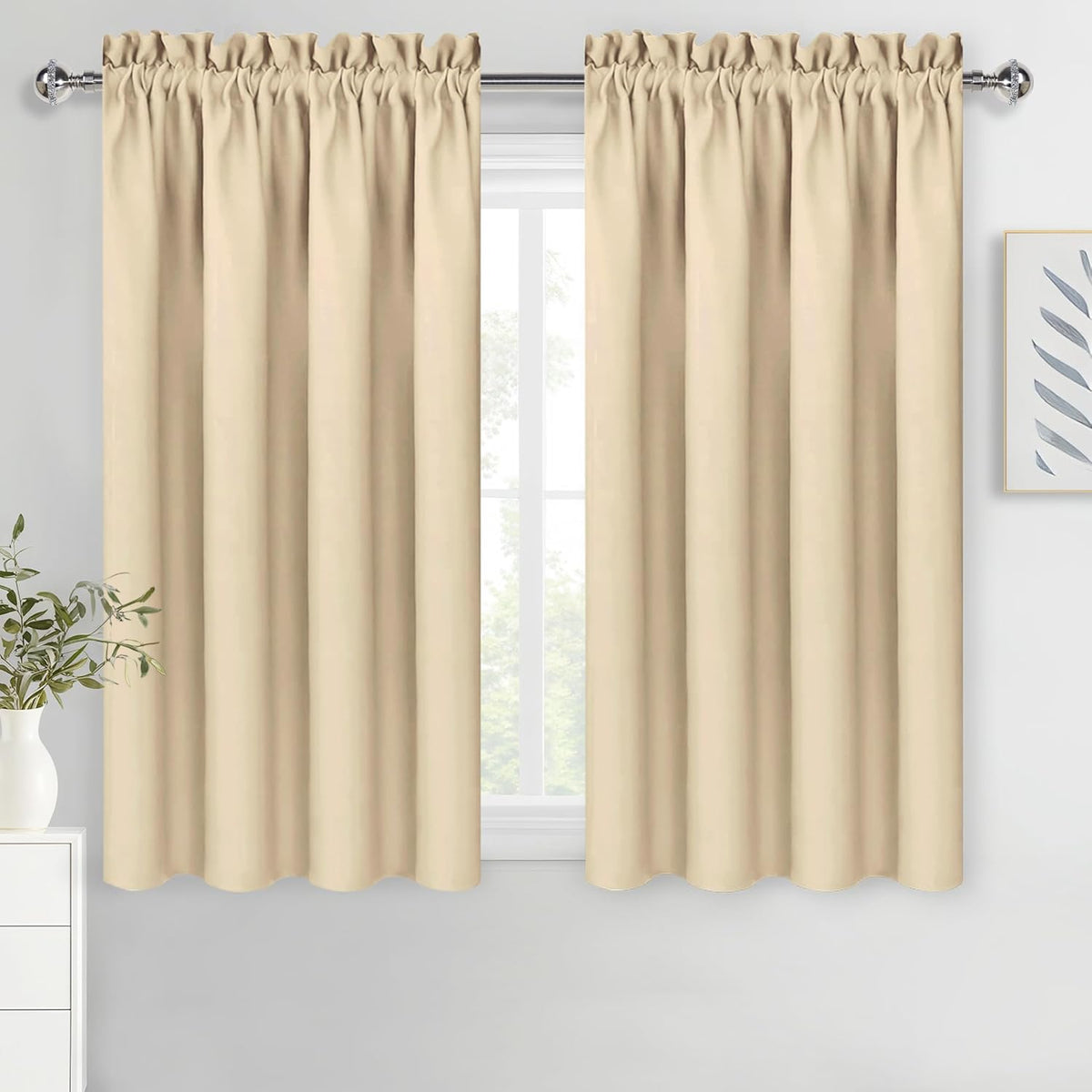 DWCN Blackout Curtains Room Darkening Thermal Insulated Bedroom Curtains Window Curtain Panels, 52
