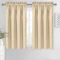 DWCN Beige Curtains for Bedroom Thermal Insulated Room Darkening Drapes for Living Room Rod Pocket