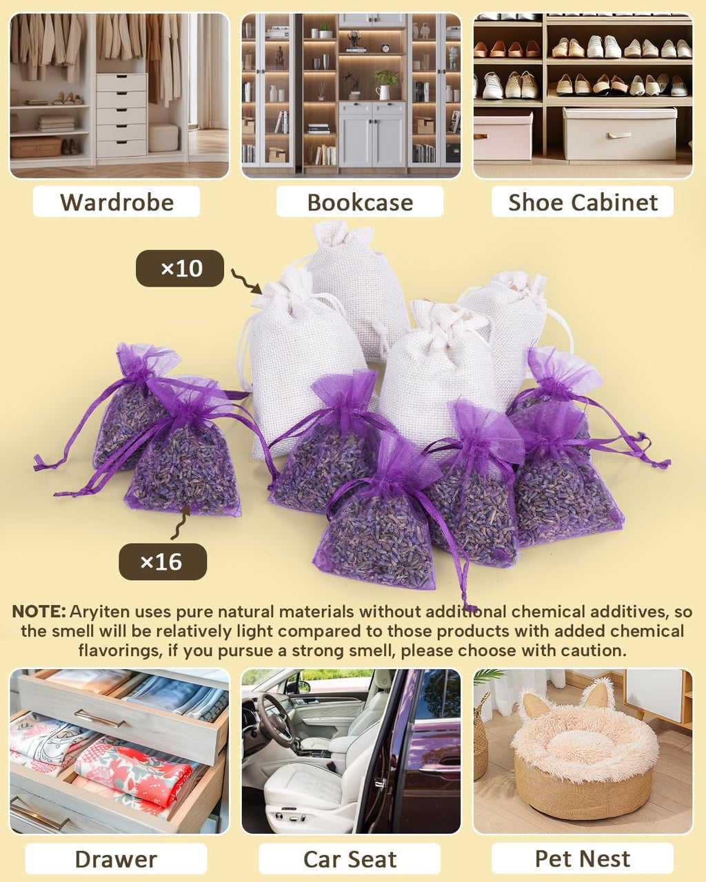 26 Pack Cedar and Lavendar Home Fragrance for Drawers and Closets - Stop Clothes Damage, Cedar