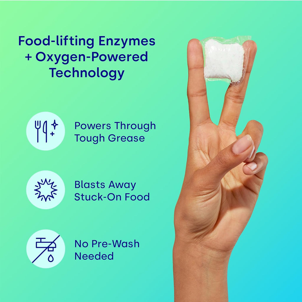 Dropps UltraWash Dishwasher Pods, Unscented (32 Count) - Biobased Power Deep Clean Dishwasher