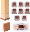 Ezprotekt 8 Pcs Extra Large Square Chair Leg Floor Protectors, Silicone Felt Furniture Pads for