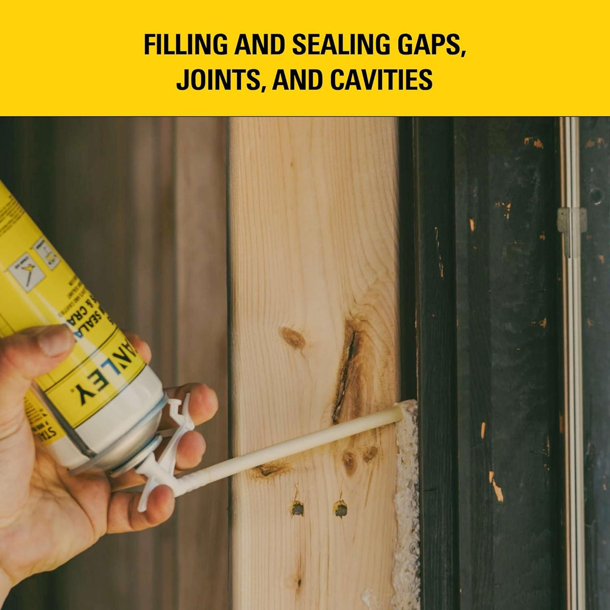 Stanley F905 Gaps & Cracks Sealant (12x12 Oz.) – Polyurethane Spray Foam Insulation for Window &
