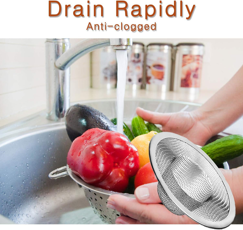 50pcs Heavy Duty Stainless Steel Slop Basket Filter Trap, 2.75" Top / 1" Mesh Metal Sink