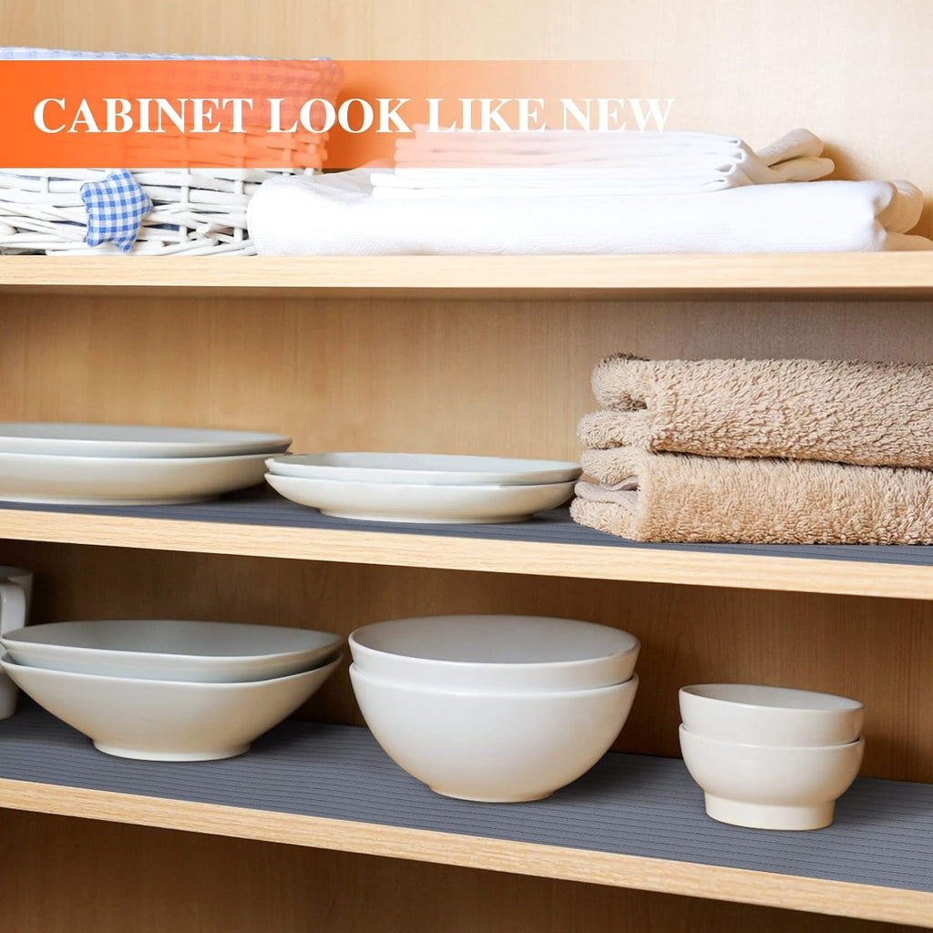 Shelf Liners for Kitchen Cabinets, Non-Adhesive, 17.5 Inch x 30Ft, Non-Slip Kitchen Drawer Liner