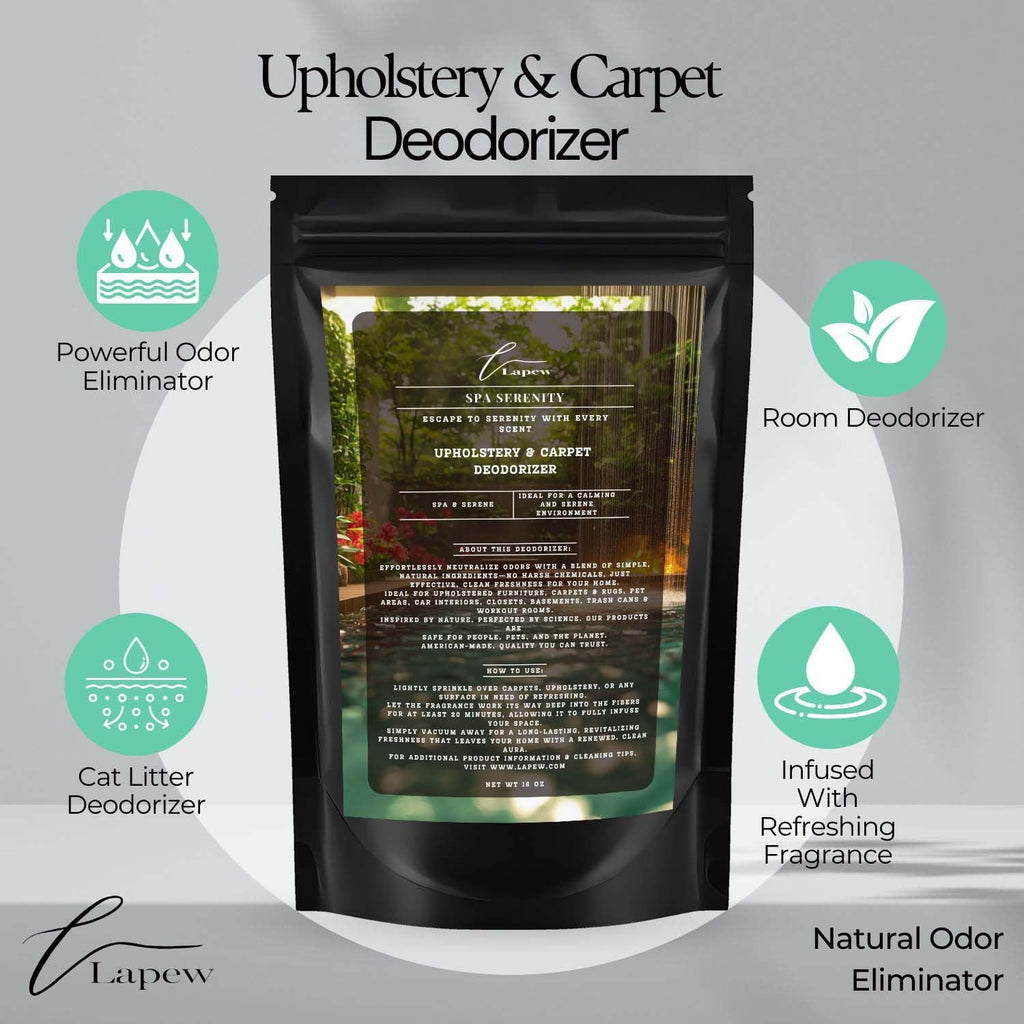 Spa Serenity Carpet Freshener Powder 16 oz | Powerful Odor Eliminator for Home | Upholstery