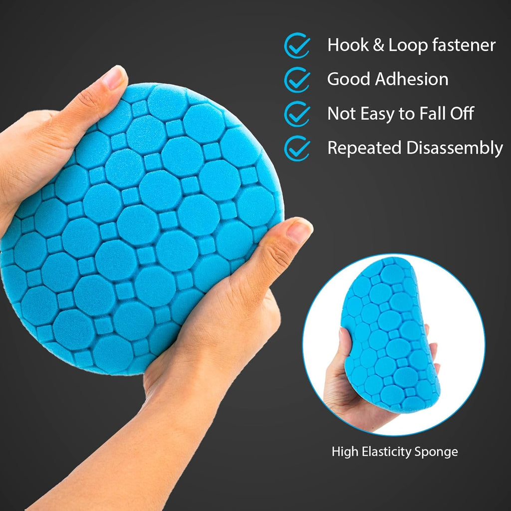Buffing Polishing Pads, 5Pack 3.5 Inch Face for 3 Inch Backing Plate Compound Buffing Sponge Pads