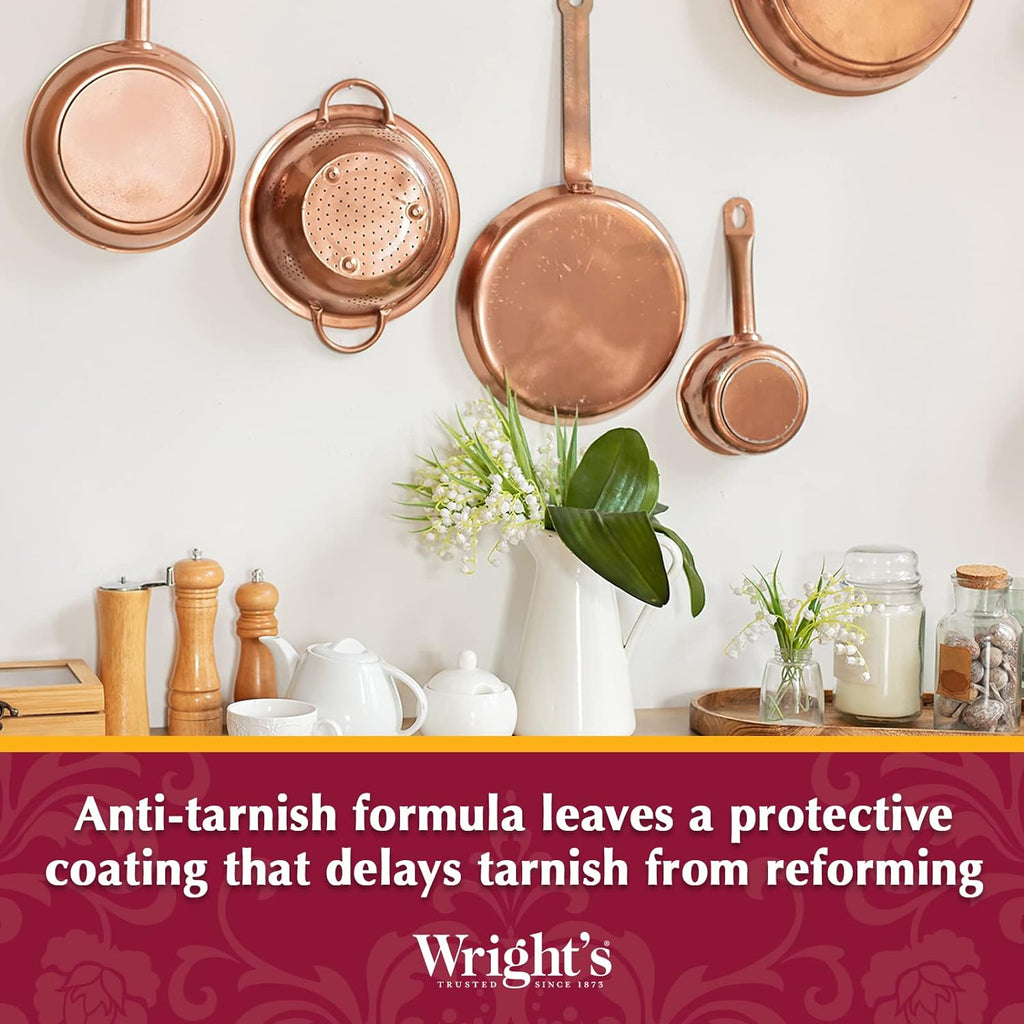 Wright's by Weiman Cream Copper and Brass Cleaner - Gently Cleans and Removes Tarnish without