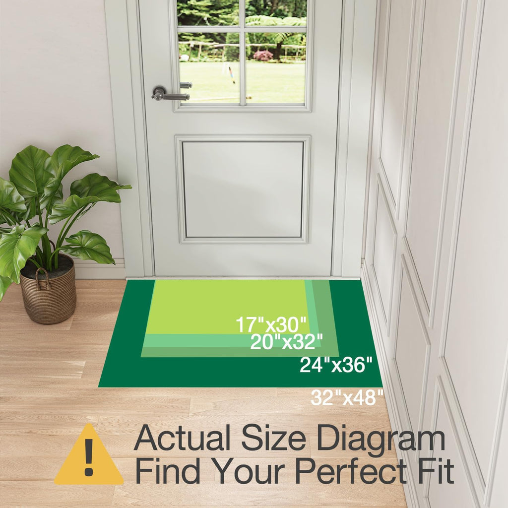 LUMI Ultra Thin Door Mat for Entryway, Low Profile Non Slip Rubber Backing Indoor Doormat, Easy