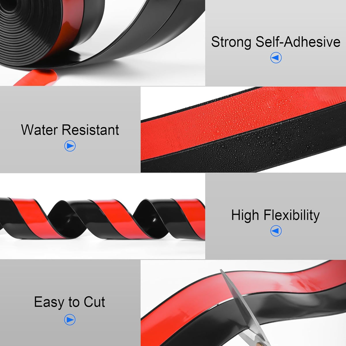 ToLanbbt Weather Stripping Silicone Door Seal Strip 2 in x 20 ft Door Draft Stopper Self Adhesive