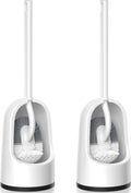 Toilet Brush, 2 Pack Toilet Brush and Holder Set with Durable Curved BristlesToilet Scrubber
