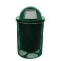 COATEDOUTDOORFURNITURE RDT-P-TXTGRN Heavy Duty Round Trash Receptacle with Dome Top, Liner