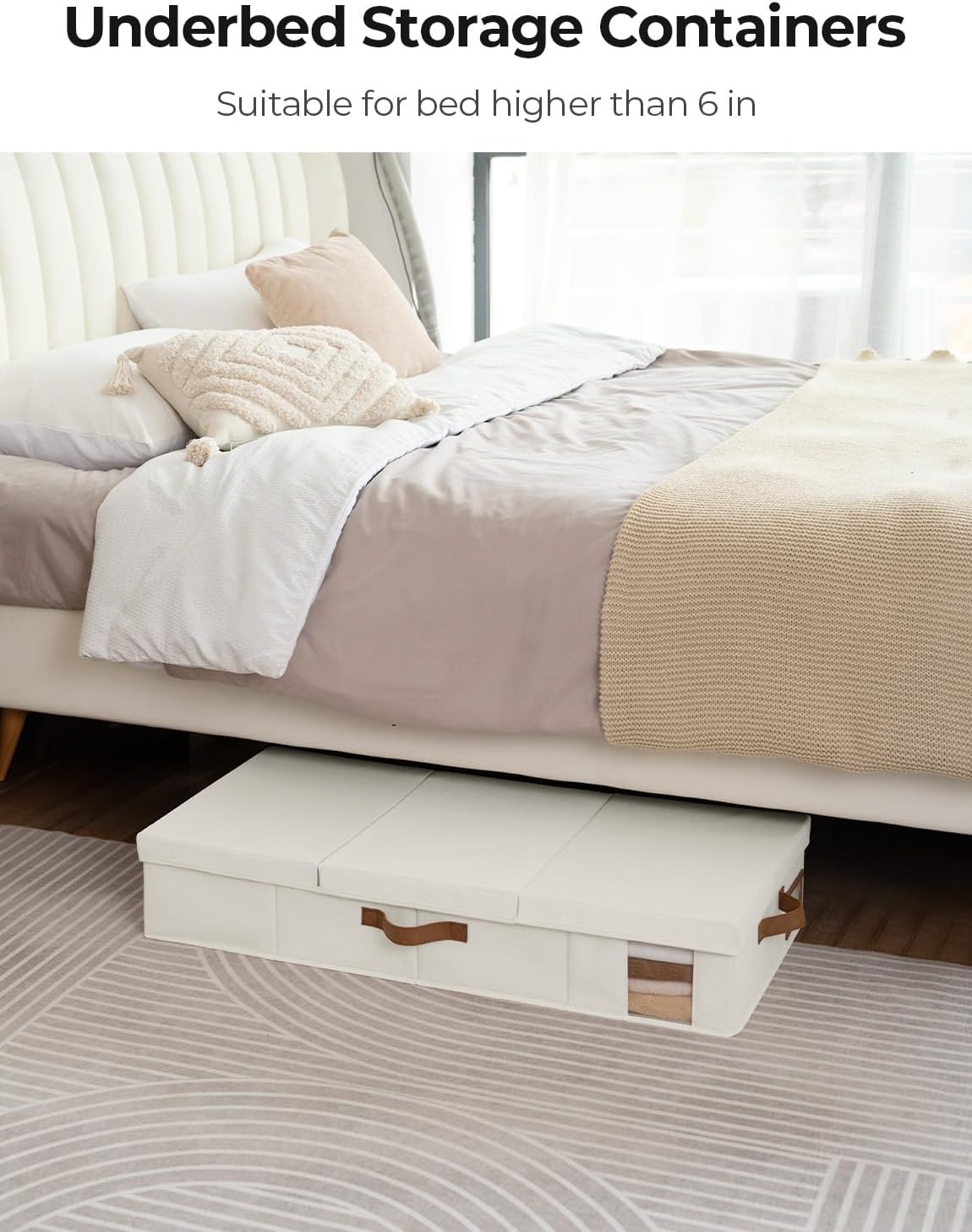 StorageWorks 2-Pack Large Under Bed Storage Bins with Lids, Underbed Storage Containers with