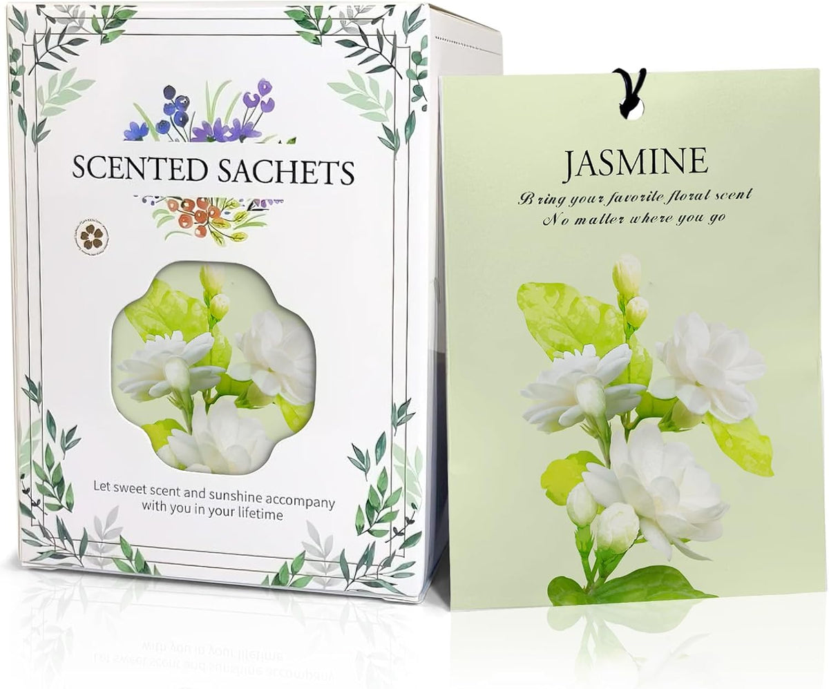Jasmine Scented Sachet Bags - 12 Pack Closet Freshener Odor Eliminator, Long Lasting Home Fragrance