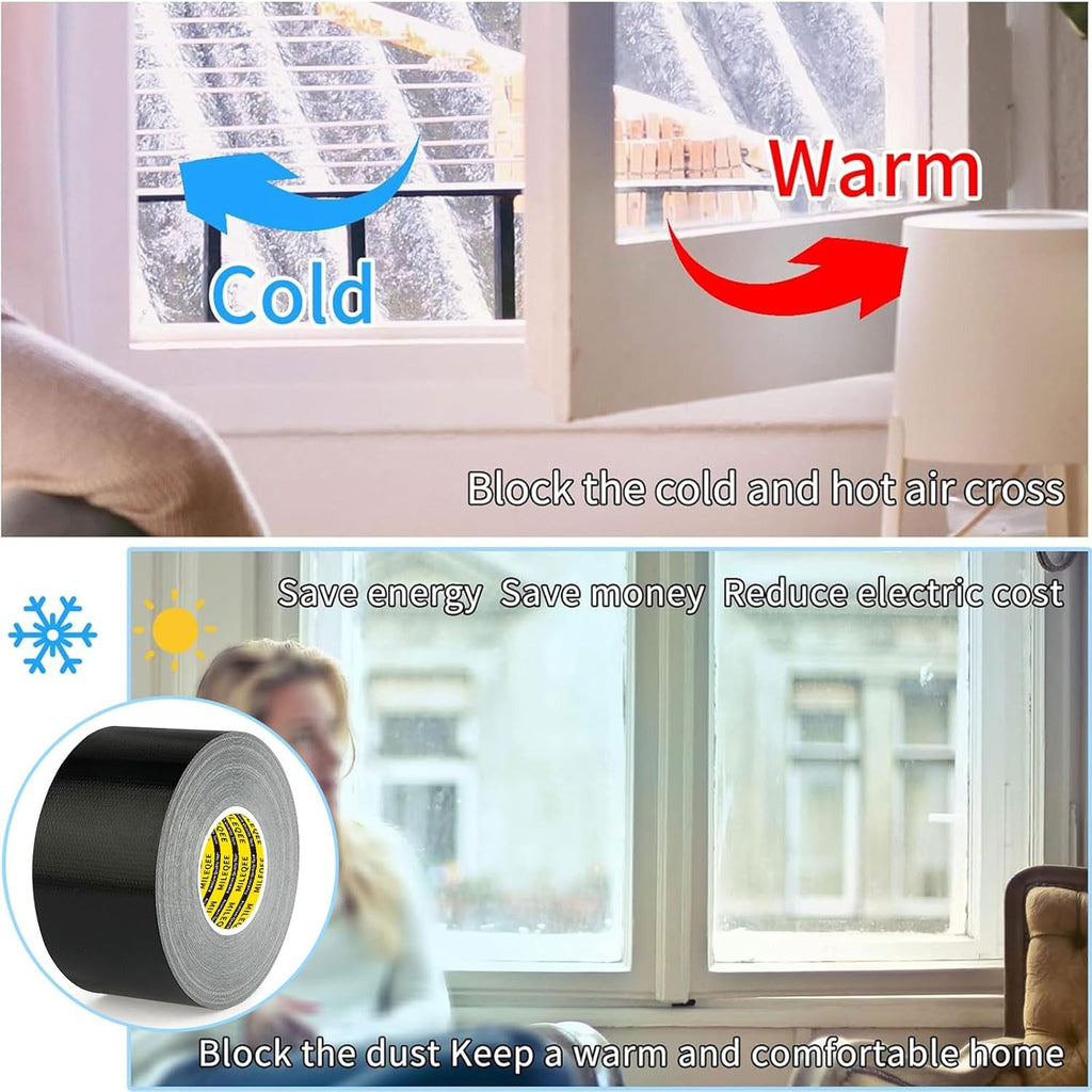 Cloth Duct Window Seal Strip Tape for Winter, 1.89in x 33FT, Weather Stripping Sealing Insulation