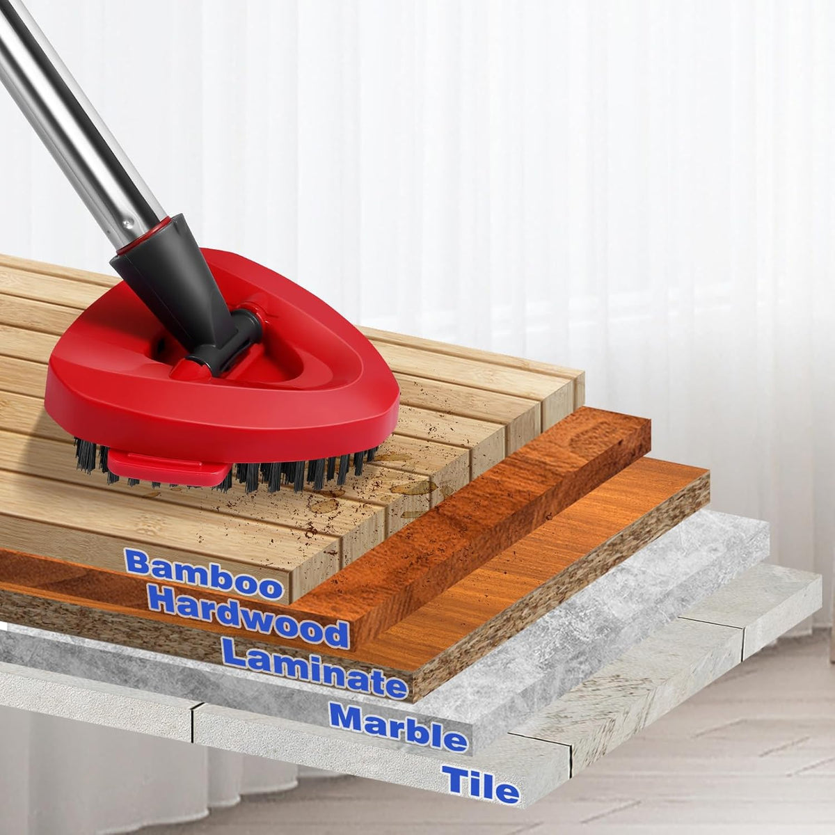 Mop Replacement Heads 6 Pcs & 1 Scrub Brush & 1 Base Combo,Spin Mop Replacement Head for Ocedar