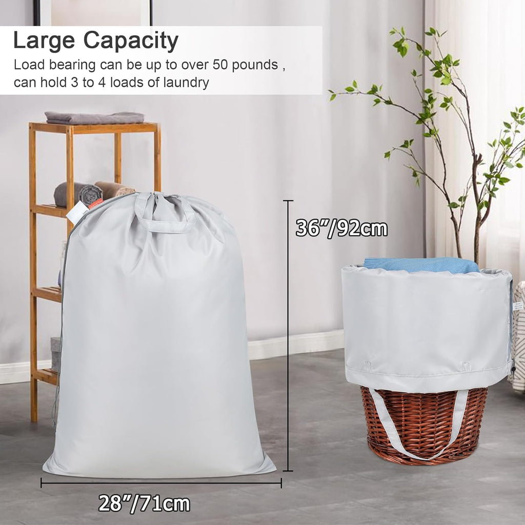 Polecasa Extra Heavy Duty Large Laundry Bag with Sturdy Handles, ID Tag & Drawstring Closure, 28 x
