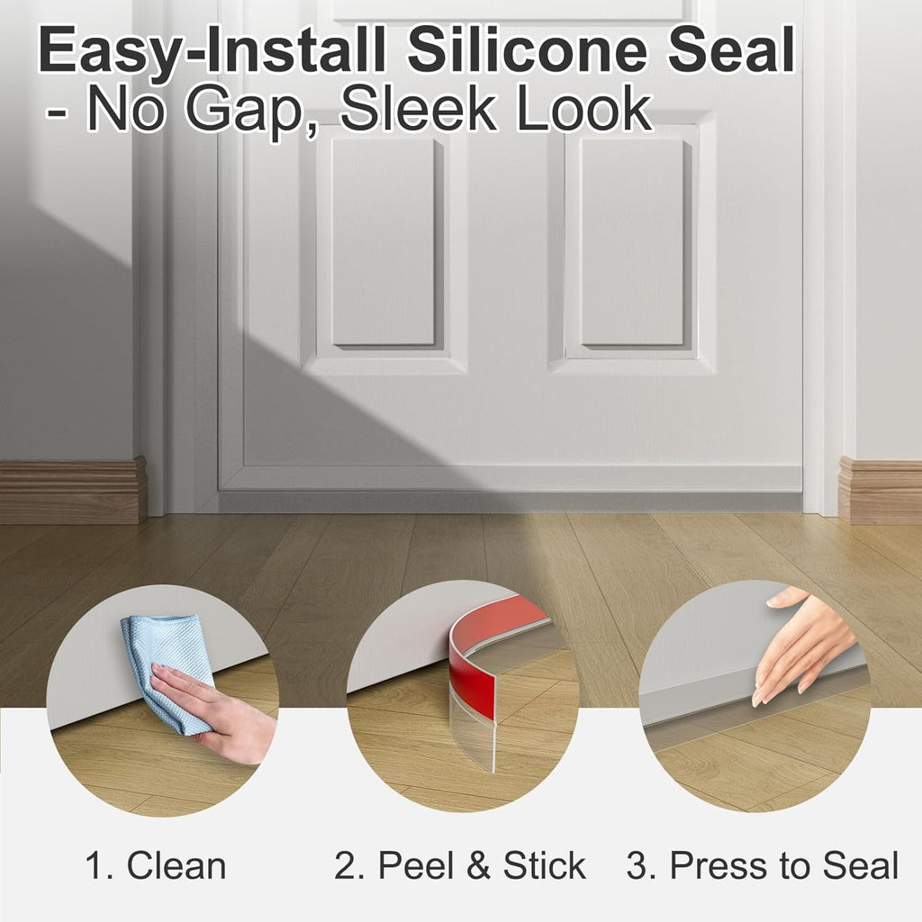 Heavy-Duty 36 ft x 2 in Weather Stripping, Extra Thick 2mm Door Draft Stopper Silicone Seal Strip