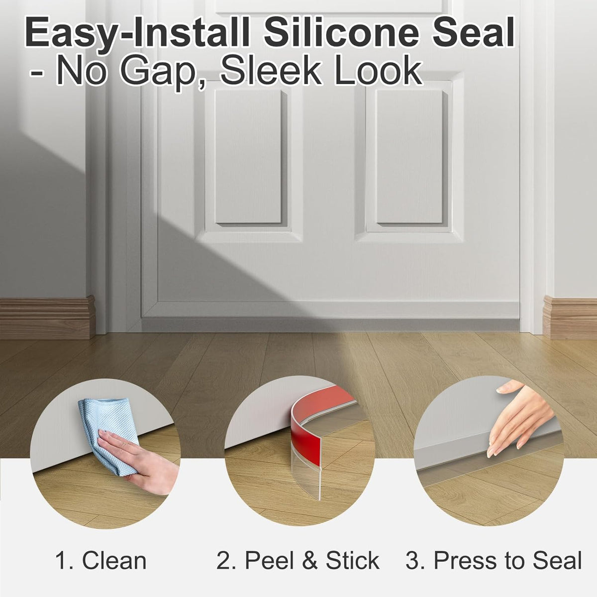 Heavy-Duty 36 ft x 2 in Weather Stripping, Extra Thick 2mm Door Draft Stopper Silicone Seal Strip
