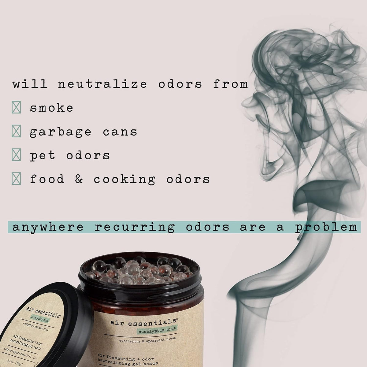 Air Essentials Air Freshener & Odor Neutralizer Gel Beads - 12 oz, Pack of 2 - Odor Eliminator