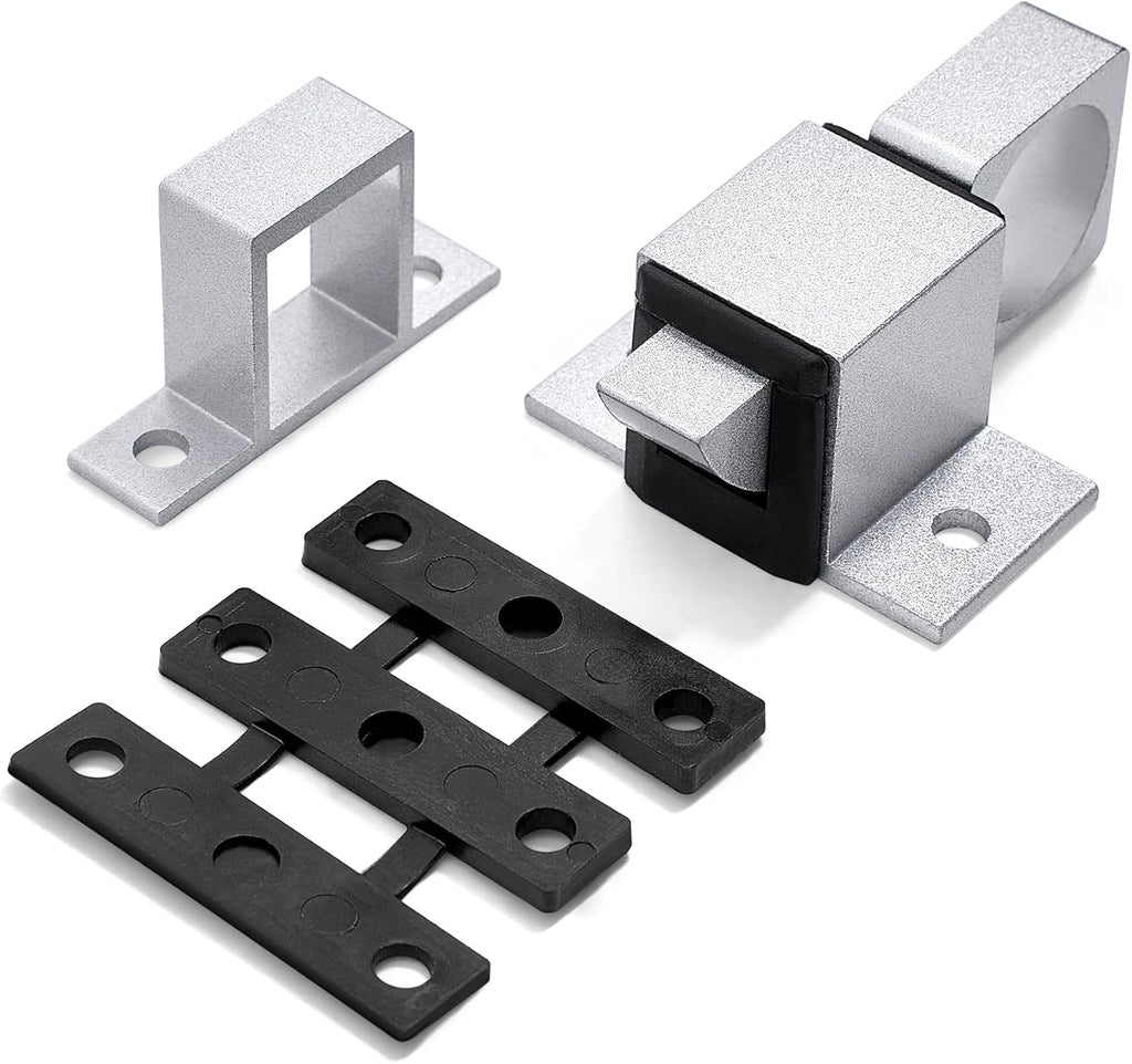 2 Packs Self-Closing Gate Latches, Silver Spring Door Lock, Aluminum Alloy Security Latch for