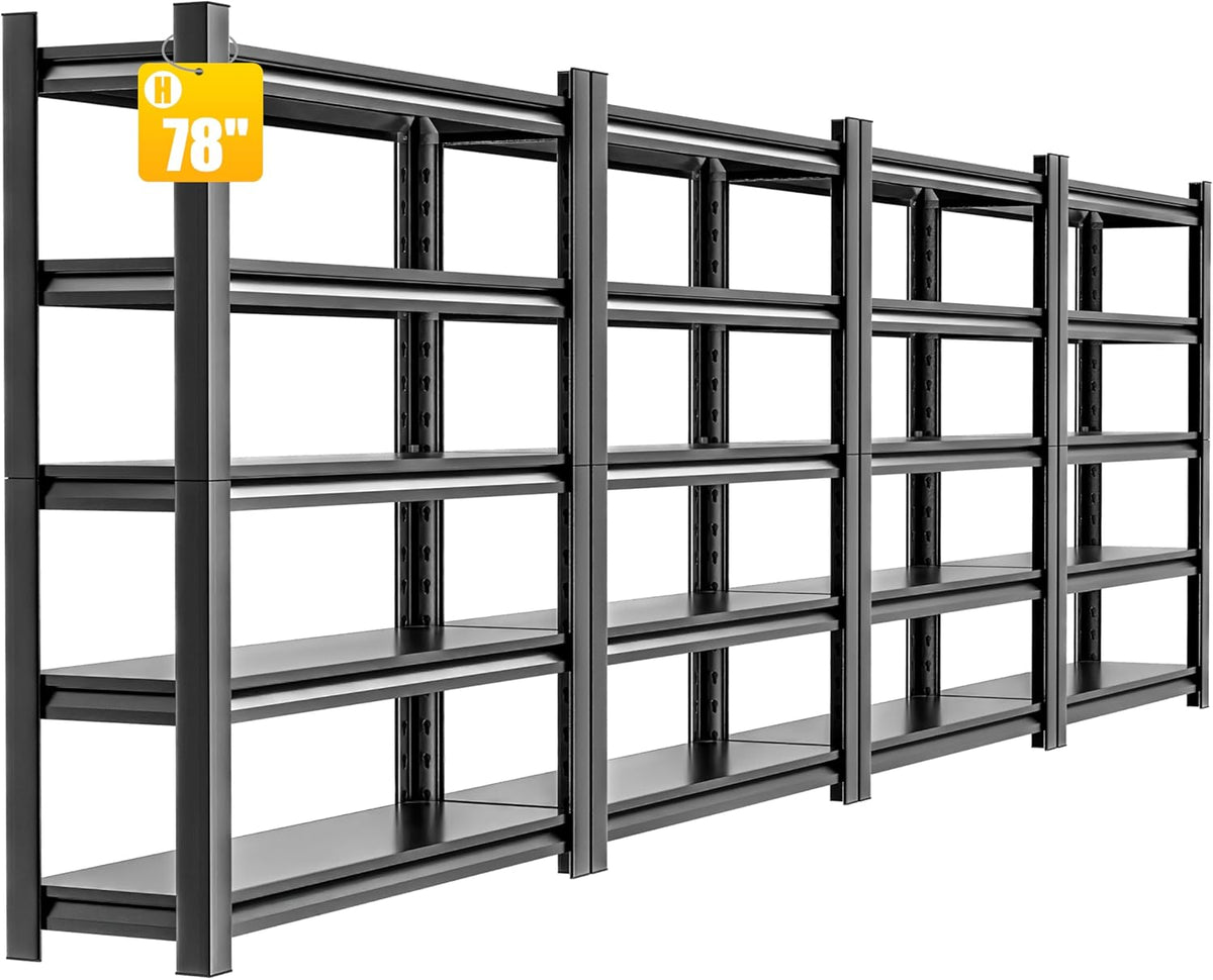78" H 47.2" Wide 4 Piecees Garage Shelving,Thickened Heavy Duty Metal Shelving Adjustable