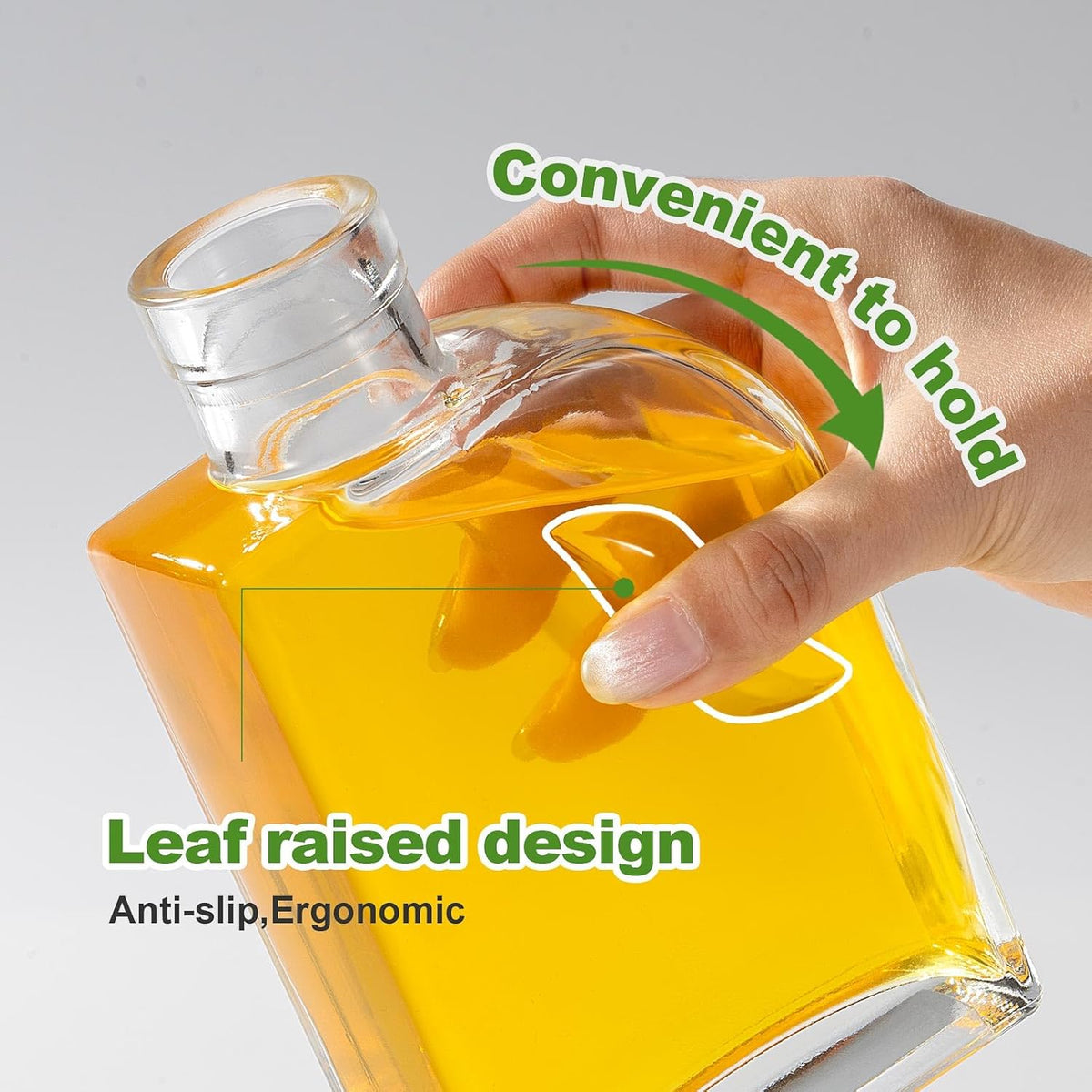 Glass Olive Oil Dispenser Bottle for Kitchen,Oil & Vinegar Dispenser Set, Coffee Syrup Bottles with
