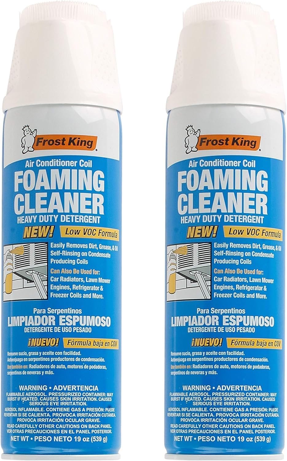 Frost King ACF19 Foam Coil Cleaner, 1.18 Pound (Pack of 2), 19 Ounce