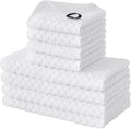 Fintale 100% Cotton Kitchen Towels and Dishcloths Set, 12 x 12 & 15 x 25 Inches, Set of 8 Bulk